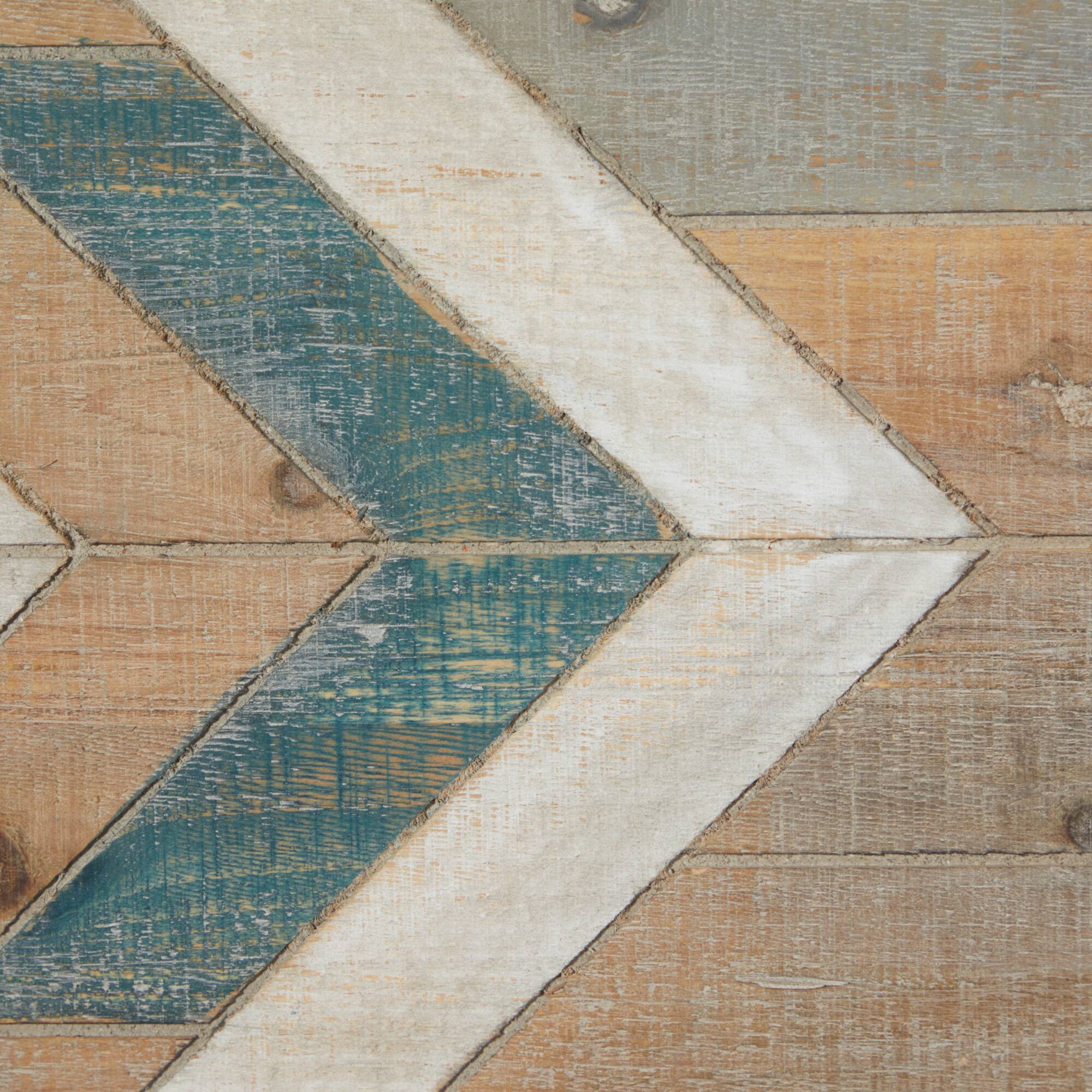 Grey Farmhouse Abstract Wood Wall Decor, 23" x 46"